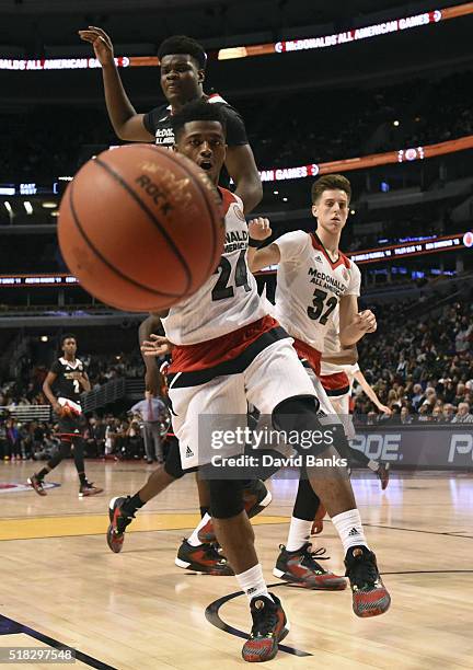Alterique Gilbert of the West team drives to the basket against the East team during the 2016 McDonalds's All American Game on March 30, 2016 at the...
