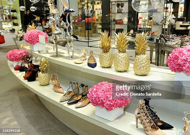 Shoes displayed at Aquazzura personal appearance at Saks Fifth Avenue  News Photo - Getty Images