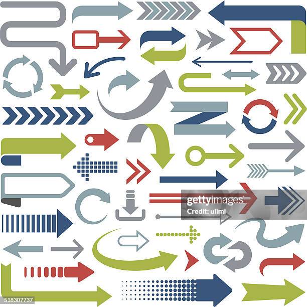 arrows - curved arrow stock illustrations