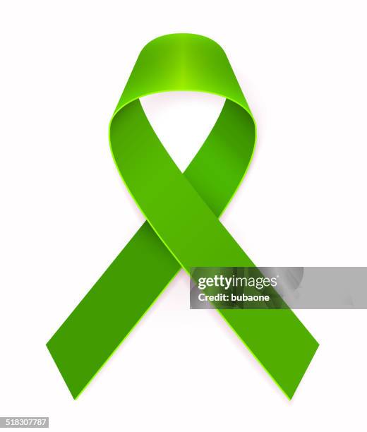 green awareness ribbon - bipolar disorder stock illustrations