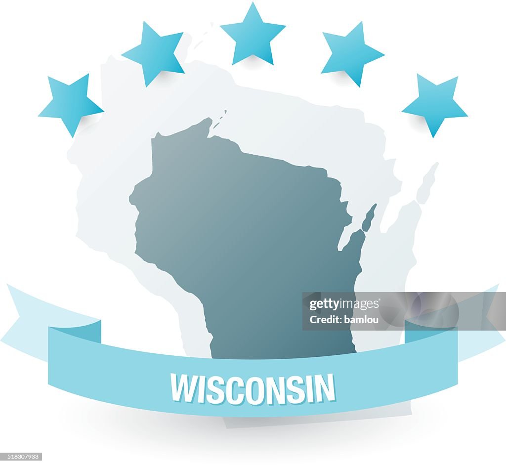 Detailed map of wisconsin state