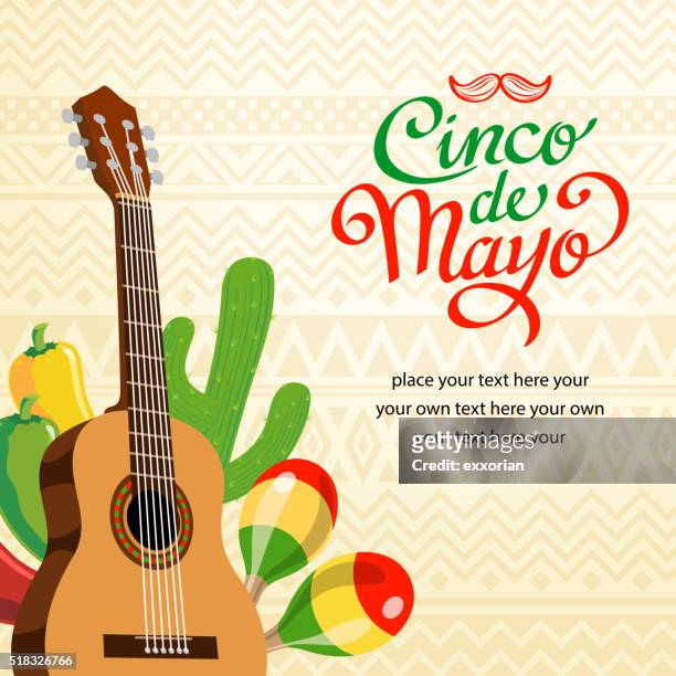 ilustrações, clipart, desenhos animados e ícones de feliz de partida cristine de mayo convite - aztec