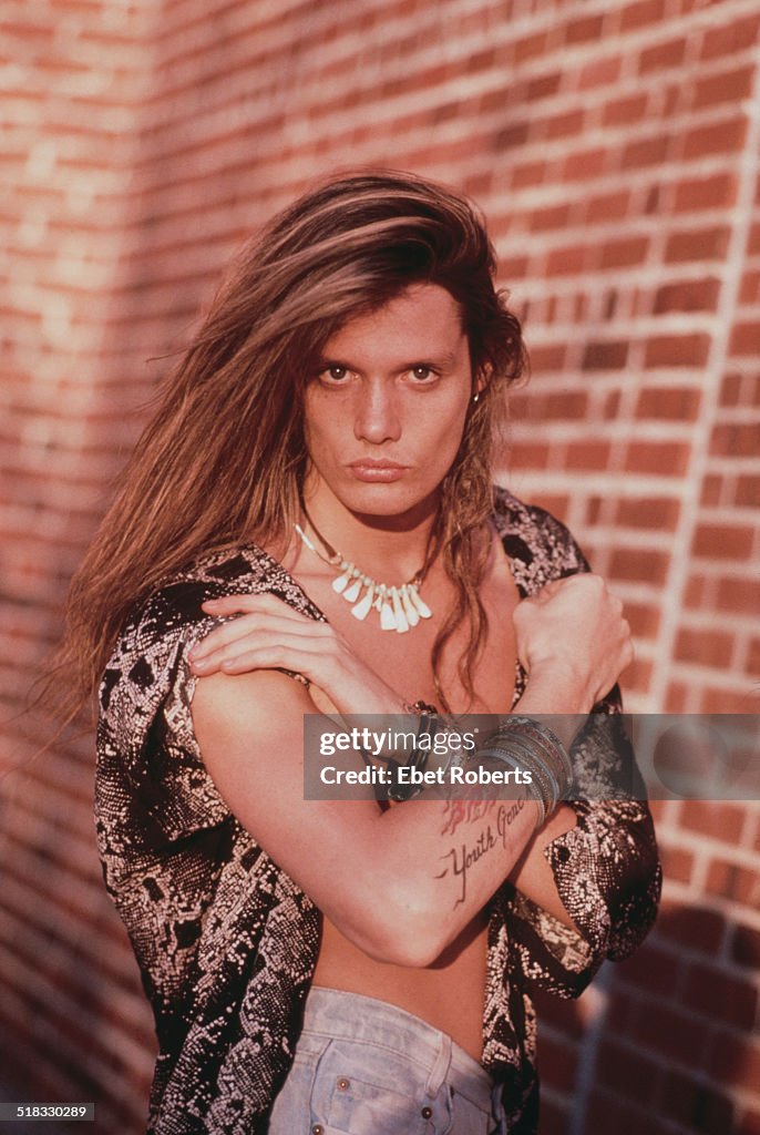 Canadian singer Sebastian Bach, of American rock group Skid Row