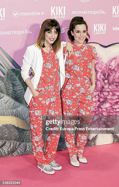 Leticia Dolera, Nuria Gago attend 'Kiki, el amor se hace' premiere at Capitol cinema on March 30, 2016 in Madrid, Spain.