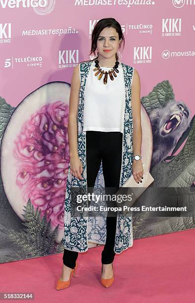 Andrea Guasch attends 'Kiki, el amor se hace' premiere at Capitol cinema on March 30, 2016 in Madrid, Spain.