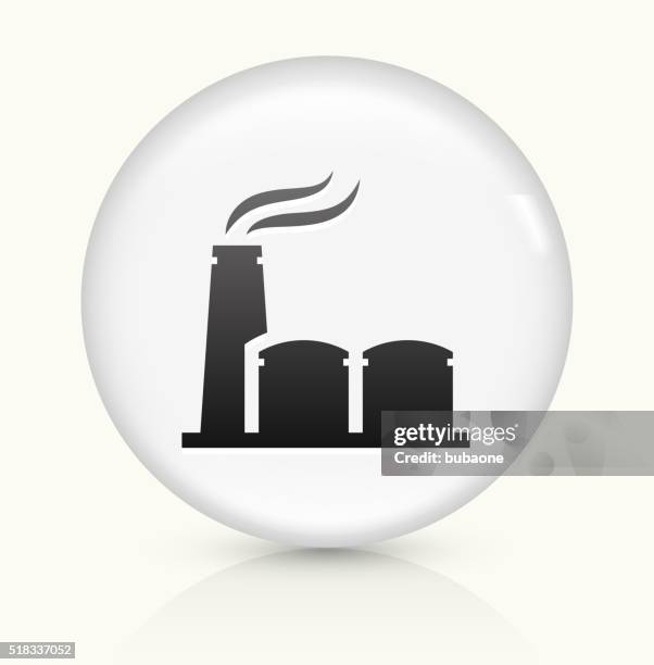 oil pump icon on white round vector button - hydraulic fracturing icons stock illustrations