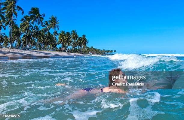tropical beach, carneiros beach, atlantic ocean, brazil - tamandaré - fotografias e filmes do acervo
