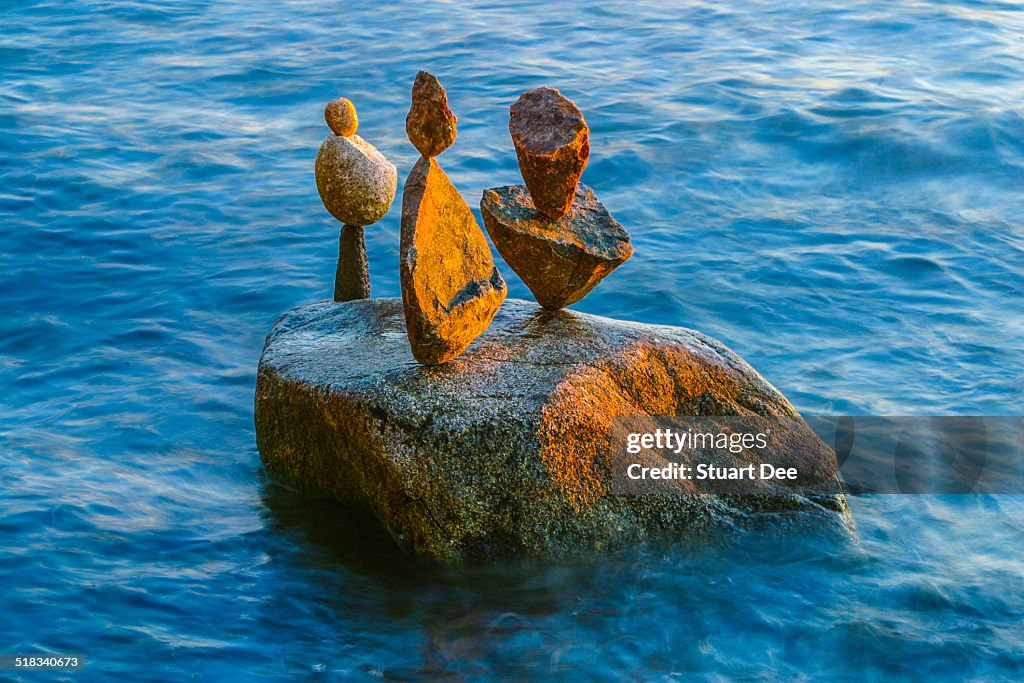 Balanced rocks at sea