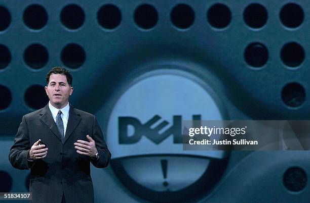 Dell CEO Michael Dell delivers a keynote address at the 2004 Oracle OpenWorld Conference December 7, 2004 in San Francisco. The annual technology...