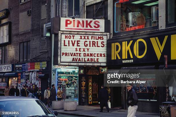 Pinks strip club on Broadway and 49th Street, New York City, USA, November 1993.