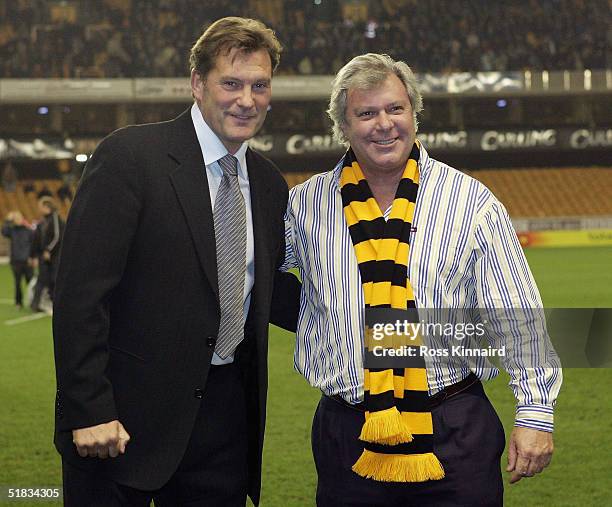 The Wolves Chairman Rick Haywood and Glen Hoddle the new Wolves manager who was introduced to the crowd before the Coca-cola Championship match...