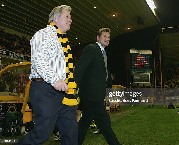 The Wilves Chairman Rick Haywood and Glen Hoddle the new Wolves manager who was introduced to the crowd before the Coca-cola Championship match...