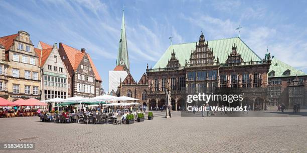 germany, bremen, bremen town hall at market square - classical style stock-fotos und bilder