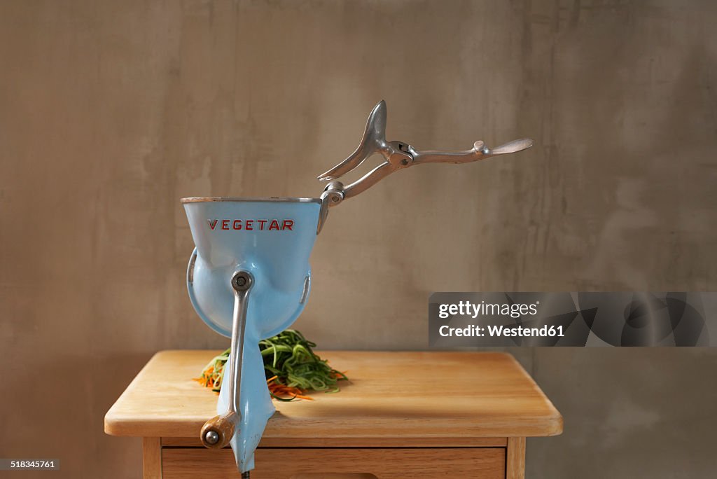 Vegetable chopper in kitchen