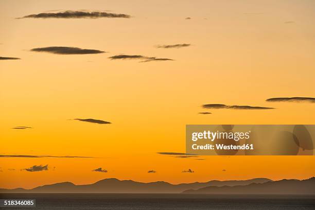 new zealand, golden bay, puponga, dusk in golden bay - puponga stock pictures, royalty-free photos & images