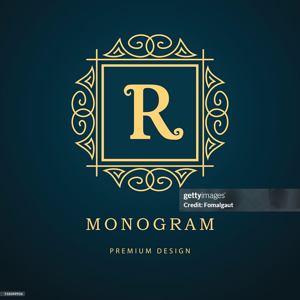 Printable Monogram Letter R Designs Monogram Design Elements Graceful Template Letter Emblem Sign R High ...