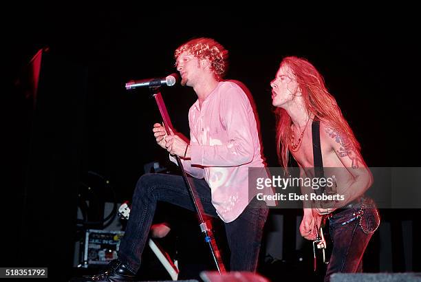 Layne Staley and Jerry Cantrell of Alice In Chains performing at Roseland in New York City on November 24, 1992.