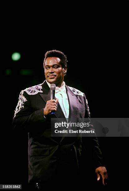 Luther Vandross performing at Madison Square Garden in New York City on October 5, 1988.