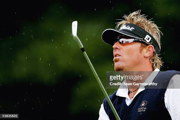 Australian Cricketer Shane Warne in action during the 2004 Matercard Masters Preview at Huntingdale golf course December 8, 2004 in Melbourne...