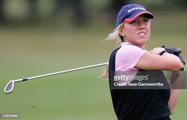Australian Athlete Tamsyn Lewis in action during the 2004 Matercard Masters Preview at Huntingdale golf course December 8, 2004 in Melbourne...