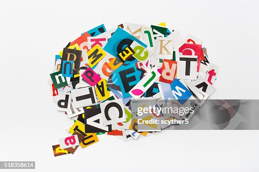 Speech bubble letters in cut out magazine. Speech bubble letters in cut out magazine.
