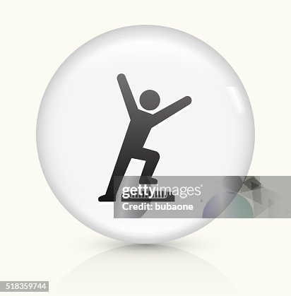 Workout icon on white round vector button Workout icon on white round vector button