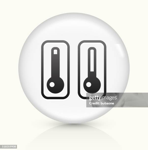 ilustrações, clipart, desenhos animados e ícones de dois termômetros ícone em branco vetorial redondo botão - termometro mercurio