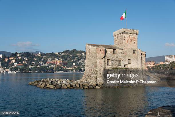 rapallo, riviera levante, liguria, italy - genoa castle stock pictures, royalty-free photos & images