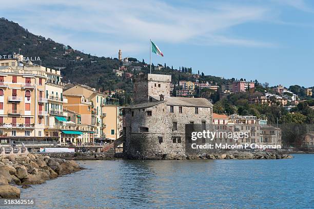 rapallo, riviera levante, liguria, italy - genoa castle stock pictures, royalty-free photos & images