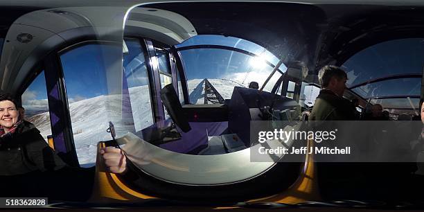 Scottish Conservative leader Ruth Davidson takes the funicular railway to the top of the Cairngorms to launch the Scottish Conservative's rural plan...