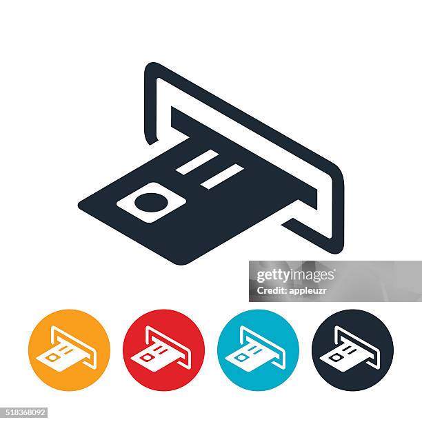 illustrazioni stock, clip art, cartoni animati e icone di tendenza di sportello bancomat icona - sportello bancomat