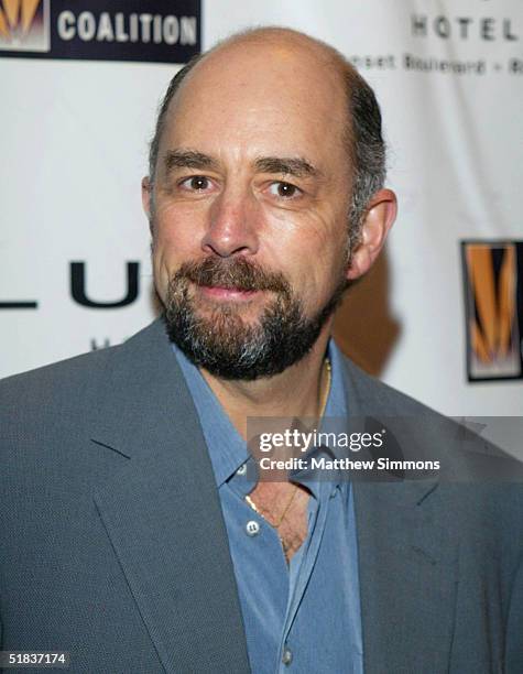 Actor Richard Schiff arrives at the Creative Coalition Spotlight Awards at the Luxe Hotel Sunset Boulevard on December 7, 2004 in Los Angeles,...