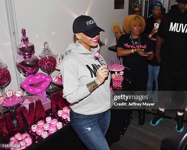 Model Amber Rose hosts a Takeover event at Dave & Busters on March 30, 2016 in Hollywood, California.