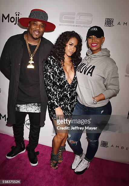 Recording artist Sincere Show, fitness trainer Rosa Acosta and model Amber Rose host a Takeover event at Dave & Busters on March 30, 2016 in...