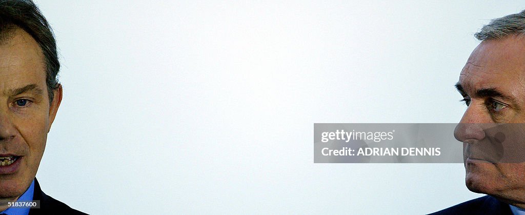 British Prime Minister Tony Blair (L) sp