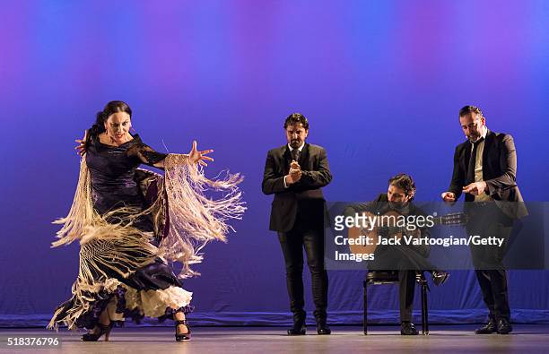 Spanish Flamenco dancer La Lupi performs, with her company, at the World Music Institute's 'Festival Ay! Mas Flamenco' event at Symphony Space, New...