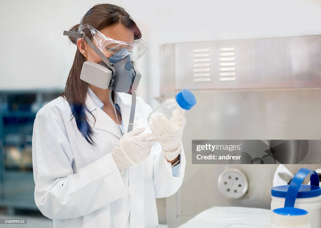 Chemist working at the lab