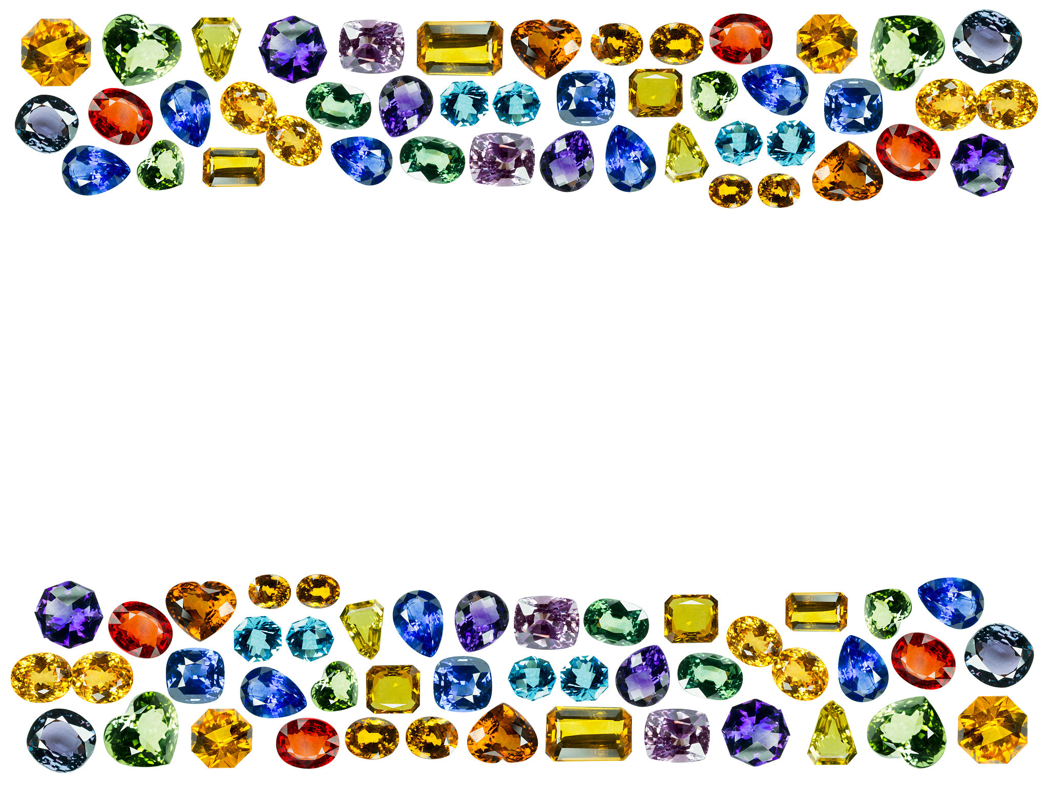 Bright gems on a white background Bright gems on a white background