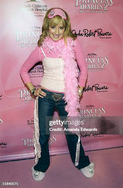 Actress Ashley Tisdale arrives at "The Princess Diaries 2: Royal Enagement" DVD Pajama Party on December 8, 2004 at the Beverly Hilton in Beverly...
