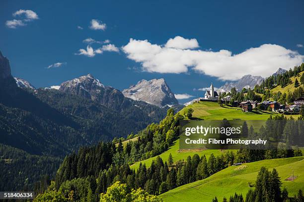small village of colle santa lucia in dolomiti - colle santa lucia stock pictures, royalty-free photos & images