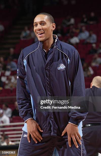 Howard Eisley of the Utah Jazz smiles before the game against the Orlando Magic at TD Waterhouse Centre on November 17, 2003 in Orlando, Florida. The...