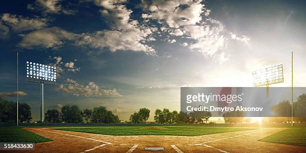 baseball stadium - baseball diamond stockfoto's en -beelden