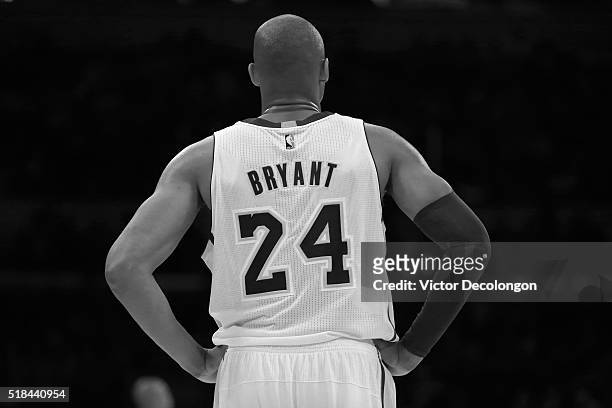 General view of the back of the jersey of Kobe Bryant of the Los Angeles Lakers is seen during the NBA game against the Washington Wizards at Staples...