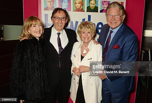 Shirley Blackstone, Don Black, Gloria Hunniford and Stephen Way attend the press night after party of "How The Other Half Loves" at Mint Leaf on...