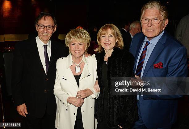 Don Black, Gloria Hunniford, Shirley Blackstone and Stephen Way attend the press night after party of "How The Other Half Loves" at Mint Leaf on...