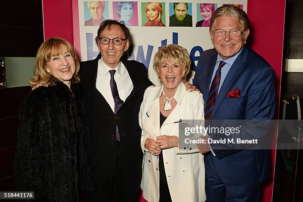 Shirley Blackstone, Don Black, Gloria Hunniford and Stephen Way attend the press night after party of "How The Other Half Loves" at Mint Leaf on...