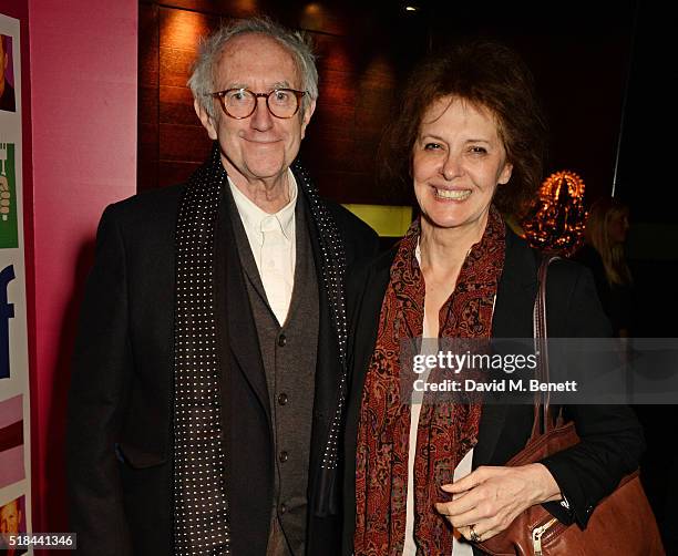 Jonathan Pryce and Kate Fahy attend the press night after party of "How The Other Half Loves" at Mint Leaf on March 31, 2016 in London, England.