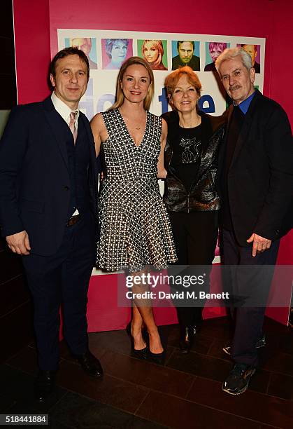 Cast members Jason Merrells, Tamzin Outhwaite, Jenny Seagrove and Nicholas Le Prevost attend the press night after party of "How The Other Half...