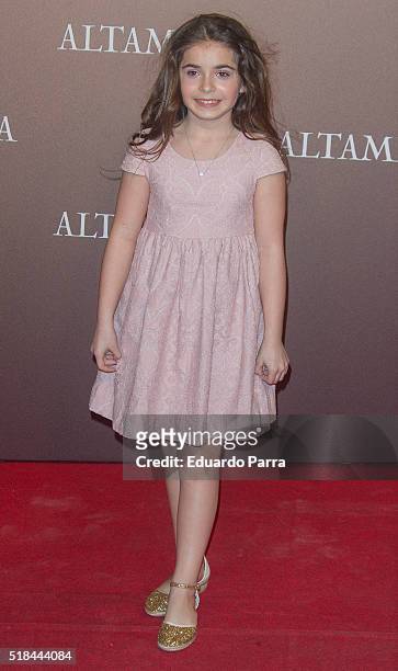 Actress Allegra Allen attends 'Altamira' premiere at Callao cinema on March 31, 2016 in Madrid, Spain.