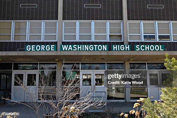 March 14: George Washington High School, a Denver Public school, at South Monaco Parkway and Leetsdale Drive in Denver, Colorado on March 14, 2016.